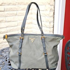 FLASH SALE!  PRADA Tessuto Saffiano Leather Straps Zip Top Nylon Bag